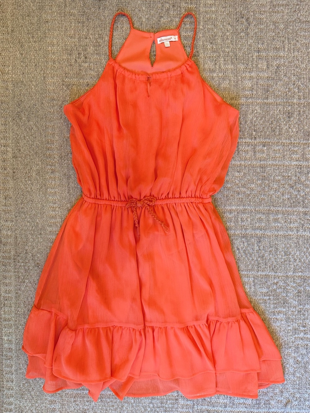 Ella Moss Coral Orange Dress for Girls size 12